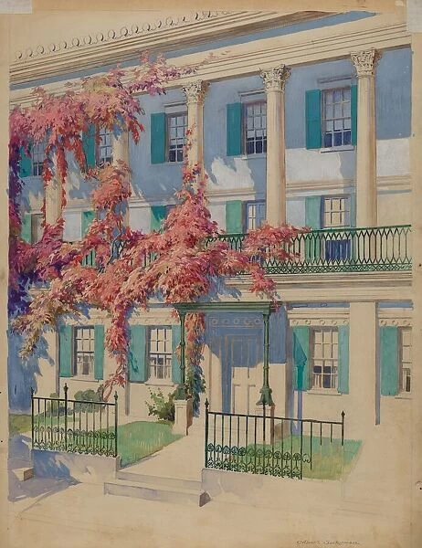 Cast Iron Garden Balcony, 1935  /  1942. Creator: Gilbert Sackerman