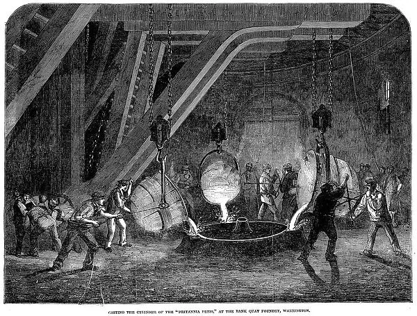 Casting the cylinder of the Britannia Press at the Bank Quay Foundry, Warrington, 1851