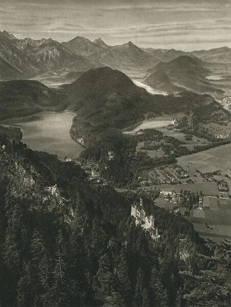 Castles of Neuschwanstein and Hohenschwangau. The Lech Valley near Fussen, 1931. Artist: Kurt Hielscher