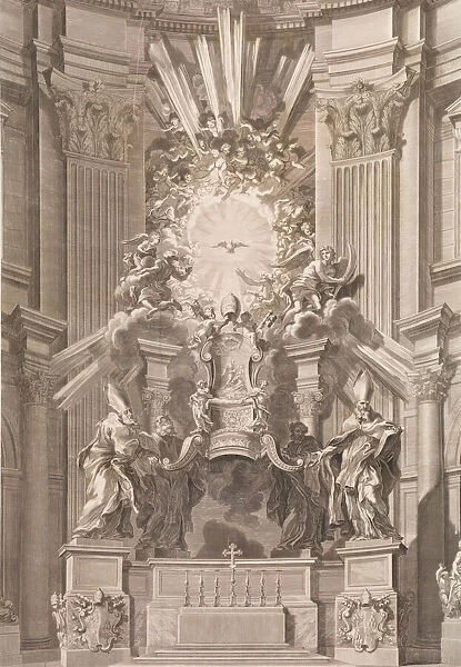 Cathedram S. Petri in interiore templi fronte... Plate 41 from the Album Basili