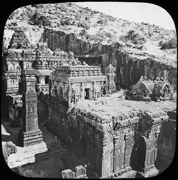 Caves of Ellora, Maharashtra, India, late 19th or early 20th century