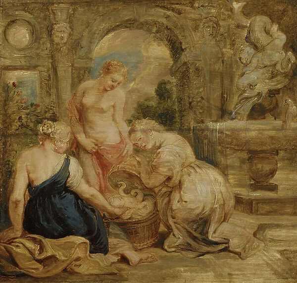 Cecrops Daughters Finding Erichtonius. Sketch. Creator: Peter Paul Rubens