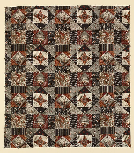 Centennial Print (Furnishing Fabric), New Hampshire, c. 1875