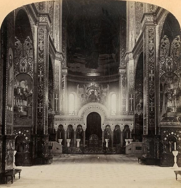 Central Aisle of Vladimir Cathedral, Kief - the most beautiful Church in Russia, 1898