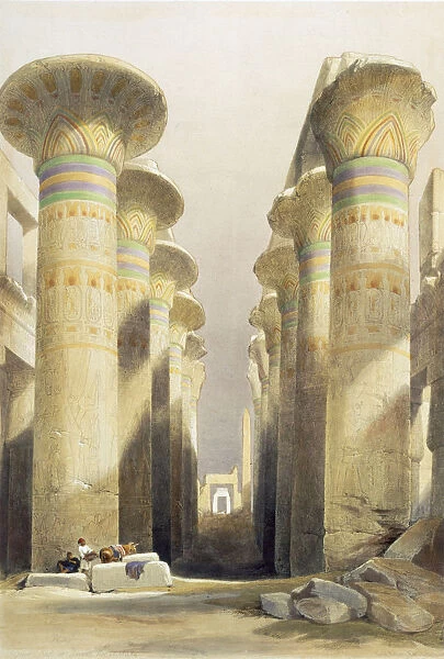 Central avenue of the Great Hall of Columns, Karnak, Egypt, 19th century. Artist