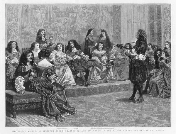 Charles II and his court at the palace during the Plague of London, c1665-1666 (1890)