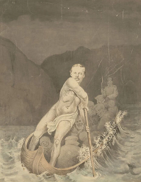 Charon transports the souls of the dead to the kingdom of Hades, 2nd half of 19th century. Creator: Mikhail Znamensky