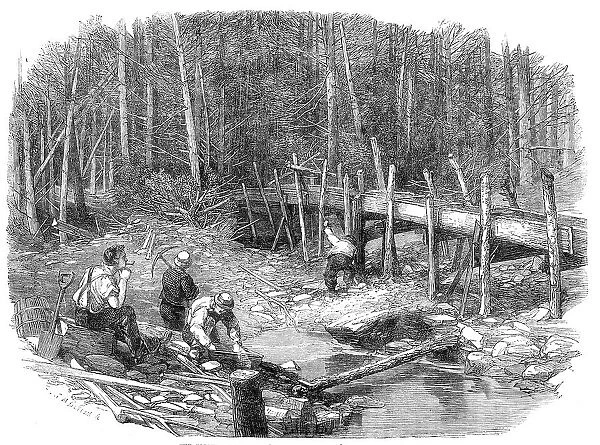 The Chaudière Gold-Fields, Canada: the diggings on a tributary of the Chaudière, 1864. Creator: Mason Jackson