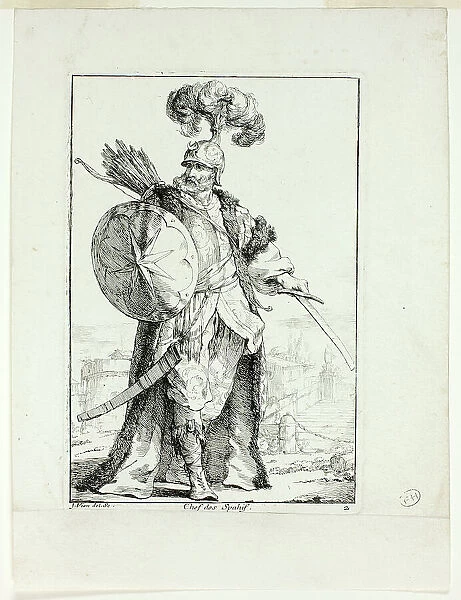 Chef des Spahis, plate two from Caravanne du Sultan à la Mecque, 1748. Creator: Joseph-Marie Vien the Elder