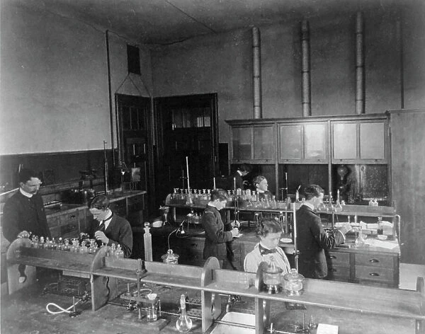 A chemistry lab, Central High School, (1899?). Creator: Frances Benjamin Johnston