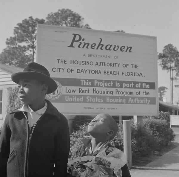 Two children living in low rent housing project near Bethune-Cookman... Daytona Beach, Florida, 1943. Creator: Gordon Parks
