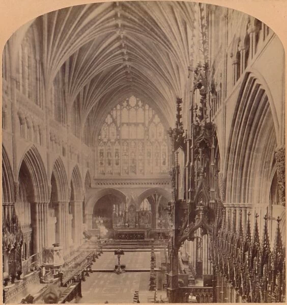 The Choir from the western end, Cathedral, Exeter, England, 1900