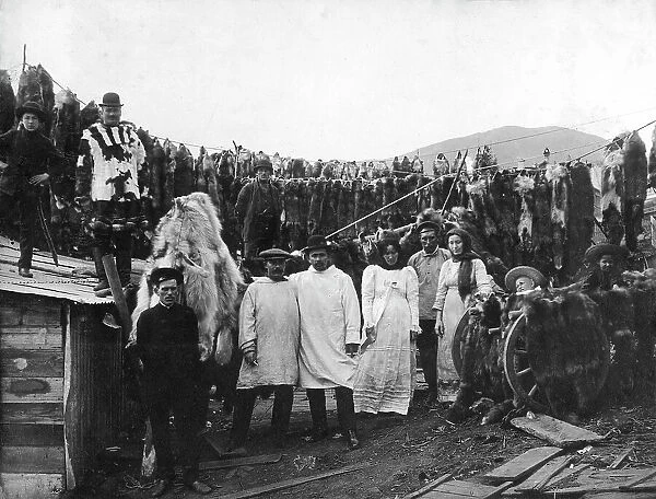 City of Petropavlovsk-Kamchatsky - Selling furs. 1910-1929. Creator: Ivan Emelianovich Larin