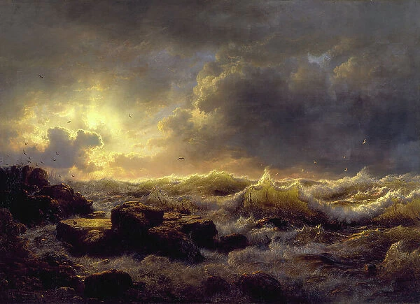 Clearing Up--Coast of Sicily, 1847. Creator: Andreas Achenbach