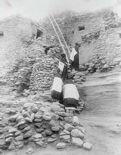 Cliff perched homes-Hopi, c1906. Creator: Edward Sheriff Curtis