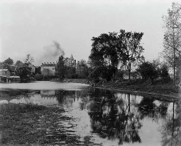 Clinton River near Market St. Mt. Clemens, between 1880 and 1899. Creator: Unknown