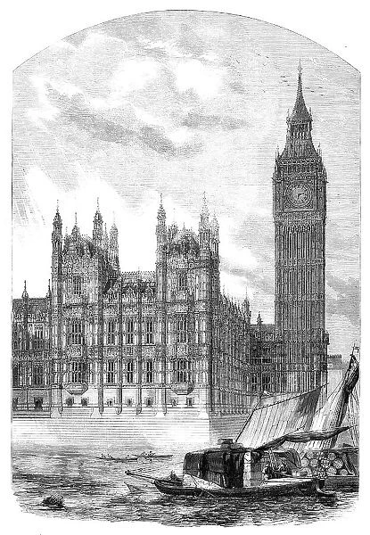 The Clock-Tower and Speaker's Residence, New Houses of Parliament, 1857. Creator: J. & A.W.. The Clock-Tower and Speaker's Residence, New Houses of Parliament, 1857. Creator: J. & A.W