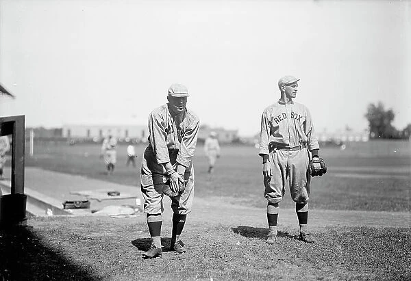 Clyde Engle, Left; Neal Ball, Right; Boston Al (Baseball), 1913. Creator: Harris & Ewing. Clyde Engle, Left; Neal Ball, Right; Boston Al (Baseball), 1913. Creator: Harris & Ewing
