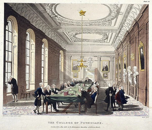 College of Physicians, London, 1808. Artist: Augustus Charles Pugin