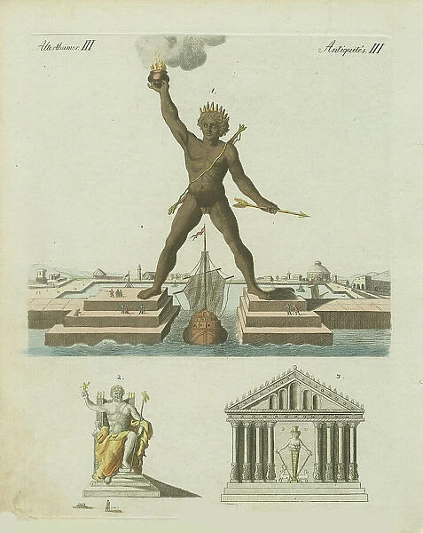 The Colossus of Rhodes. The Olympian Jupiter. The Dianen Temple at Ephes, 1801. Creator: Fischer von Erlach, Joseph Emanuel (1693-1742)