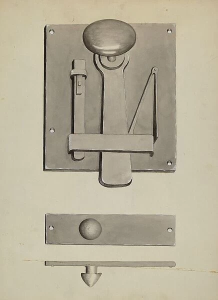 Combination Latch  /  Lock, c. 1936. Creator: James M. Lawson