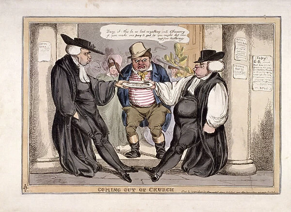 Coming out of church, London, c1815