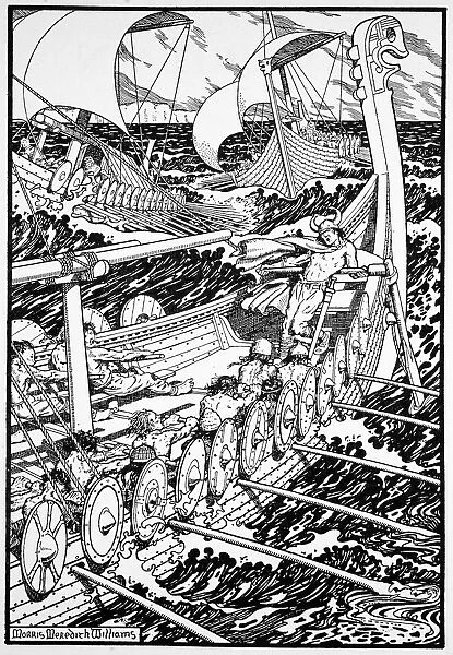 The Coming of the Northmen, 1913. Artist: Morris Meredith Williams