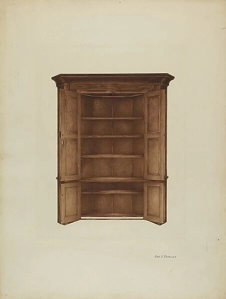 Corner Cupboard, c. 1937. Creator: George V. Vezolles