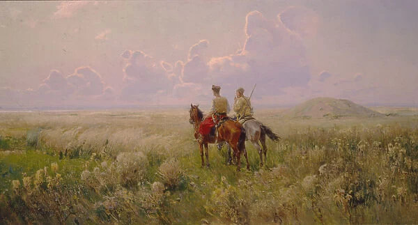 Cossacks in the Steppe, 1900s. Artist: Vasilkovsky, Sergei Ivanovich (1854-1917)
