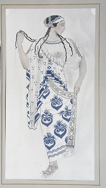 Costume design for Ida Rubinstein in the ballet Helene de Sparte by E. Verhaeren and D. de Severac, 1912. Artist: Bakst, Leon (1866-1924)