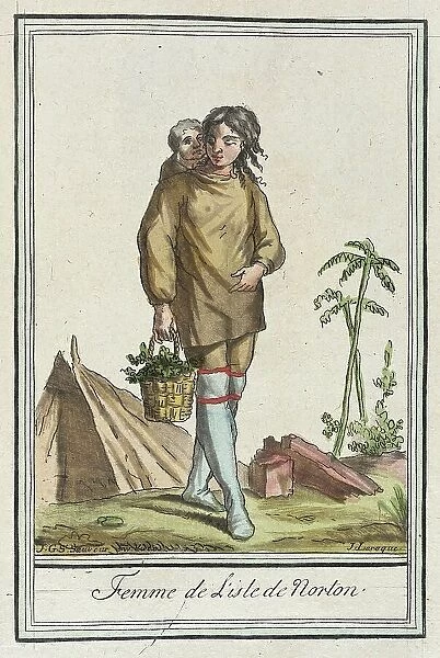 Costumes de Différents Pays, Femme de l'Isle de Norton, c1797. Creator: Jacques Grasset de Saint-Sauveur