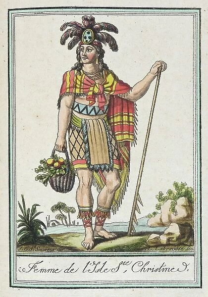 Costumes de Différents Pays, Femme de l'Isle Ste. Christine, c1797. Creator: Jacques Grasset de Saint-Sauveur
