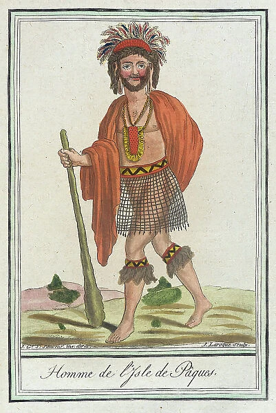 Costumes de Différents Pays, Homme de l'Isle de Pâques, c1797. Creators: Jacques Grasset de Saint-Sauveur, LF Labrousse