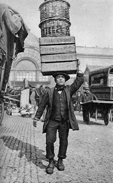 A Covent Garden market porter, London, c1922