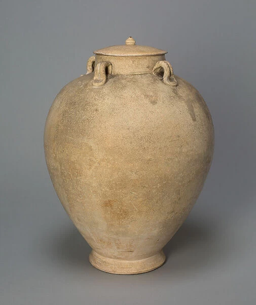 Covered Jar with Loop Handles, Tang dynasty (618-906), 8th century. Creator: Unknown