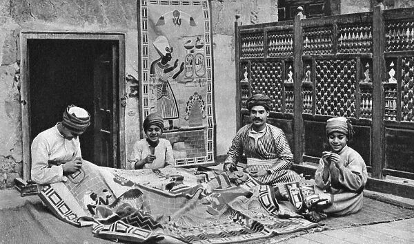 Craftsmen, tentmakers bazaar, Cairo, Egypt, c1922. Artist: Donald McLeish