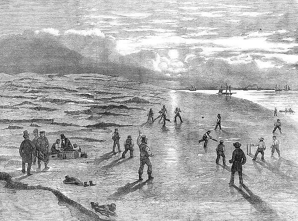 Cricket Match upon the Goodwin Sands, 1854. Creator: Unknown