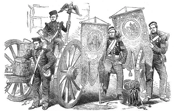 Crimean Heroes and Trophies, at Woolwich - from a photograph by J. Cundall and R. Howlett, 1856. Creator: Unknown