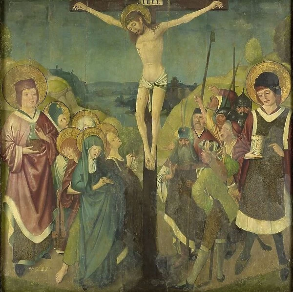 Crucifixion with Saints Cosmas and Damian, 1425-1449. Creator: Anon