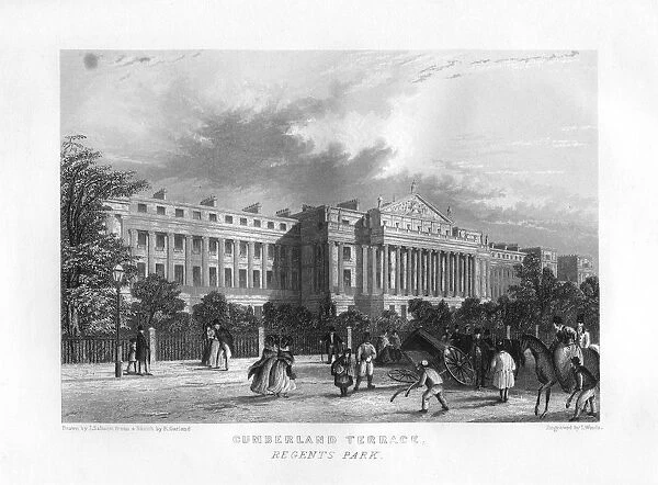 Cumberland Terrace, Regents Park, London, 19th century. Artist: J Woods