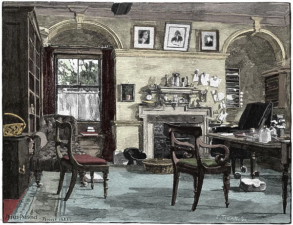 Darwins study at Down House, his home near Beckenham, Kent, 1883