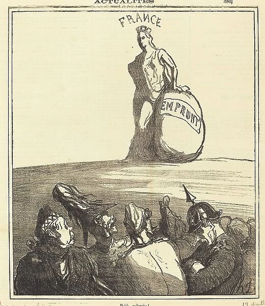 Déjà relevée!, 1871. Creator: Honore Daumier