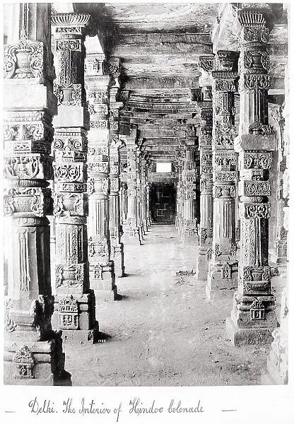 Delhi, The Interior of Hindoo Colonade, Late 1860s. Creator: Samuel Bourne