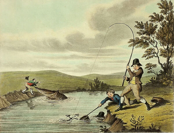 Delights of Fishing, 1823. Creator: Charles Turner