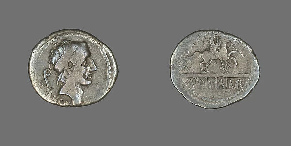 Denarius (Coin) Depicting King Ancus Marcius, 56 BCE, issued by L. Marcius Philippus