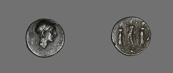 Denarius (Coin) Depicting Scipio Africanus, 112-111 BCE. Creator: Unknown