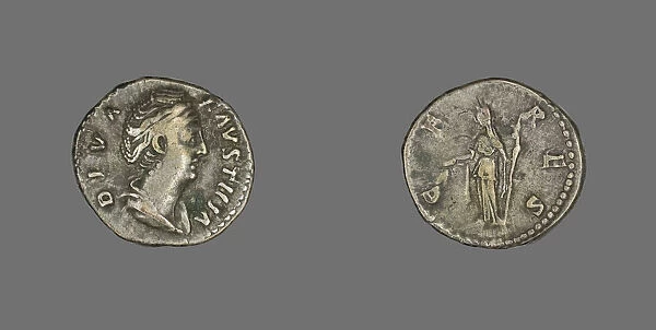 Denarius (Coin) Portraying Empress Faustina, after 141. Creator: Unknown