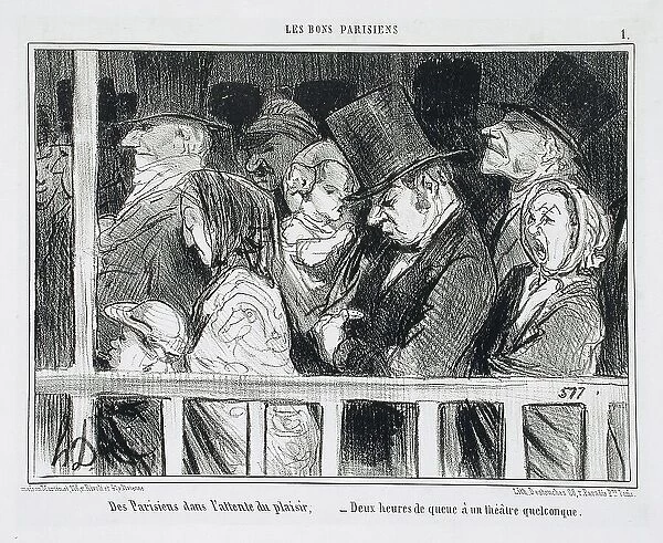 Des Parisiens dans l'attente du plaisir.. 1855. Creator: Honore Daumier