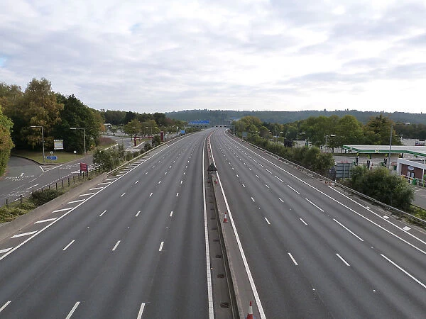 Deserted M27 Motorway due to closure for bridge demolition at Rownhams 2018. Creator: Unknown