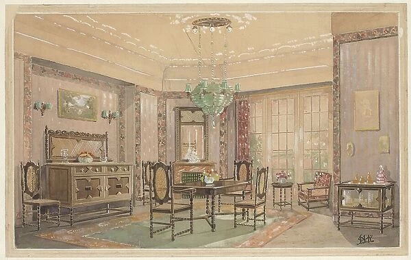 Dining room with matte seats, c.1925. Creator: Monogrammist HK